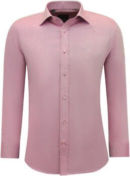 Gentile Bellini Overhemd Lange Mouw Zakelijke Effen Oxford Fuchsia