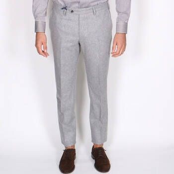 Germano Broek Pantaloni Flanella Cardata Grigio Chiaro