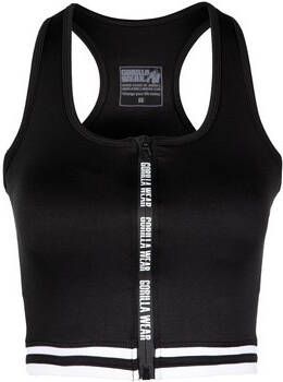 Gorilla Wear T-shirt Mesa Zip Front Crop Top Black