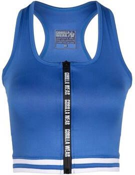 Gorilla Wear T-shirt Mesa Zip Front Crop Top Blue