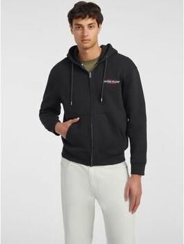 Guess Zwarte hoodie met rits en print Black Heren - Foto 2