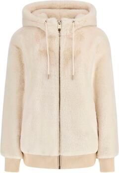 Guess Fleece Jack LUCREZIA FAUX FUR LOGO JACKET W5BL66 W3890