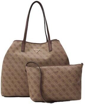 Guess 2in1 Eco Leren Schoudertas Bruin Brown Dames