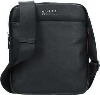 Guess Zwarte Schoudertas voor nen met Verstelbare Band Black