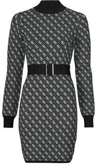 Guess Zwarte Coltrui Jurk met Lange Mouwen en 4G Logo Black Dames
