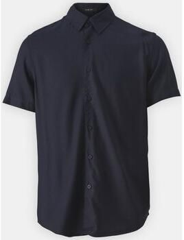 Guess Slim Overhemd Korte Mouw Blauw Blue Heren