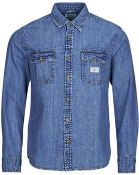 Guess Denim Logo Frontale Shirt Twee Zakken Blue Heren - Foto 7