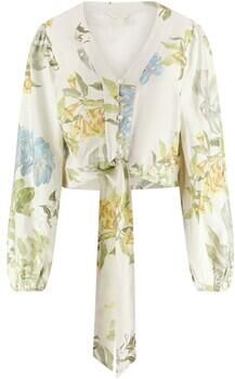 Guess Kort blouse van mix van linnen en viscose model 'SHIRLEY' - Foto 3