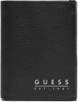 Guess Natuurlijk leren portemonnee Noir model Black Heren