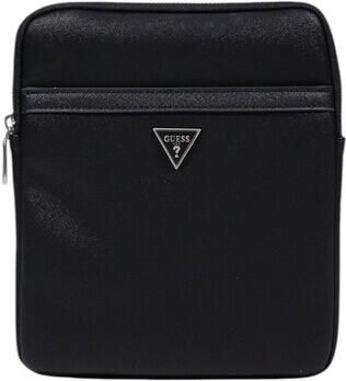 Guess Certosa Xbody Flat Saffiano Zwarte Schoudertas Black