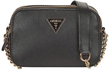 Guess Zwarte polyethyleen schoudertas met ketting Black Dames