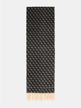 Guess Sjaal van viscosemix met logomotief en franjes