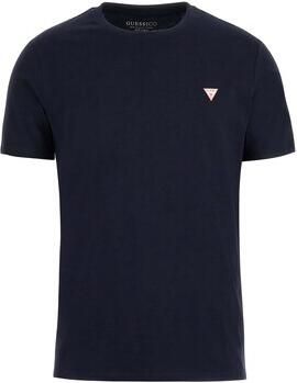 Guess Basis Katoenen T-Shirt Blauw Rechte Pasvorm Korte Mouwen Blauw Heren - Foto 2