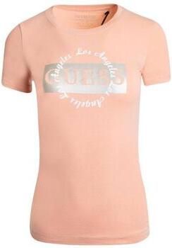 Guess T-shirt met labelprint model 'ROUND LOGO TEE' - Foto 2