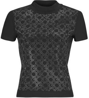 Guess T-shirt Korte Mouw MOCK NECJK ALL OVER LOGO