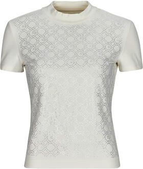 Guess T-shirt Korte Mouw MOCK NECJK ALL OVER LOGO