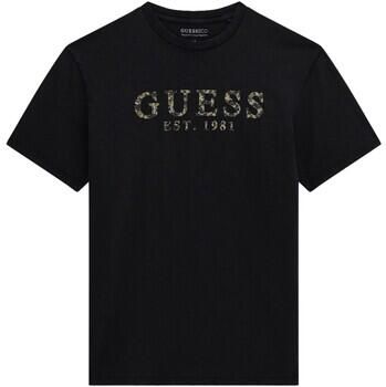 Guess T-shirt Korte Mouw Ss Bsc Textured Logo Tee