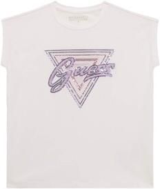 Guess T-shirt met labelstitching en pailletten