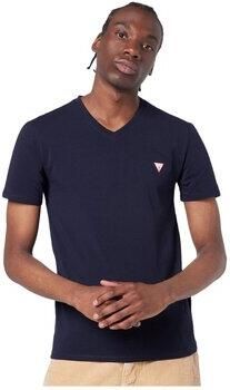 Guess Stretch Eco-Vriendelijk T-Shirt Blauw Slim Fit V-Hals Blauw Heren - Foto 2