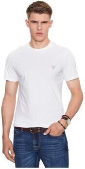 Guess Basis Katoenen T-Shirt Blauw Rechte Pasvorm Korte Mouwen Blauw Heren - Foto 4