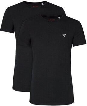 Guess Zwart Stretch T-Shirt met Bedrukt Logo Black Heren - Foto 4