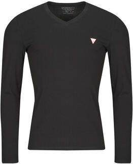 Guess Stretch V-hals Eco-vriendelijk T-shirt Zwart Black Heren