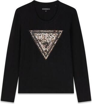 Guess T-shirt Ls Cn Savanna Leopard Triangle