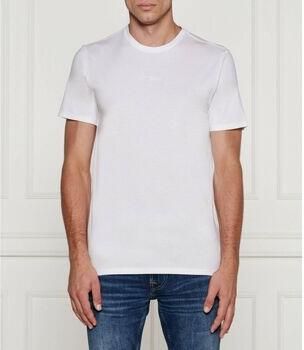 Guess Geborduurd Logo Katoenen T-shirt White Heren