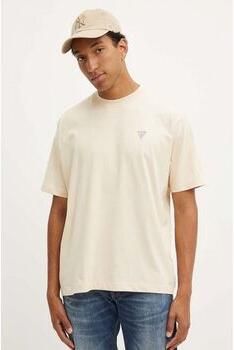 Guess Oversized Jersey T-shirt van Biologisch Katoen Beige Heren - Foto 2
