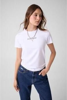 Guess Short Sleeve Cotton Logo Print T-shirt White Dames - Foto 3
