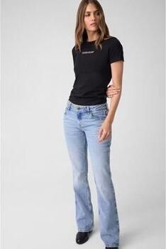 Guess Zwarte Crew Neck Tee voor Vrouwen Black Dames
