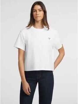 Guess T-shirt W4YI05 K8HM0 BOXY MINI TRIANG TEE-G011 WHITE - Foto 5