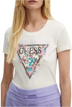 Guess Logo T-shirt voor vrouwen Beige Dames - Foto 4