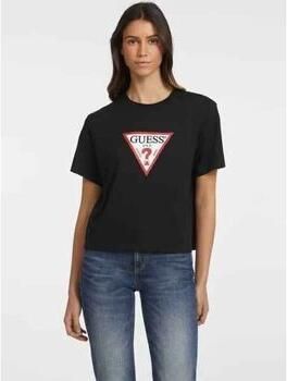 Guess Biologisch Katoenen Boxy T-shirt Black Dames - Foto 8