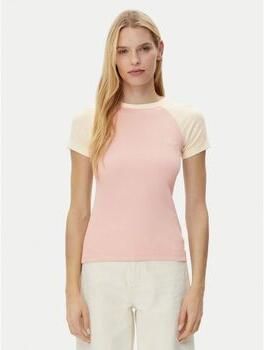 Guess Jeans T-shirt met geribde ronde hals