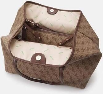 Guess 2in1 Eco Leren Schoudertas Bruin Brown Dames - Foto 2