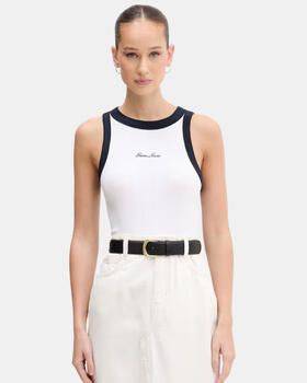 GUESS Jeans Tanktop in riblook met labelstitching - Foto 3