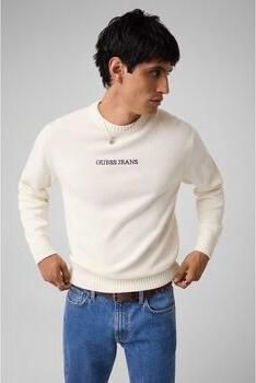 Guess Logo Front Sweater Regular Fit Cotton White Heren - Foto 13