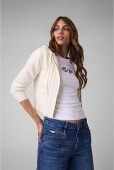 GUESS Jeans slim fit gebreid jack van mix van katoen en wol met kabelpatroon