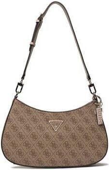 Guess Noelle Schoudertas met Logo All Over Beige Dames