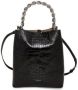 Guess Metallic Leren Handtas met Afneembare Schouderriem en Pochette Black Dames - Thumbnail 1