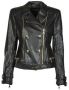 Guess Zwarte leren jas met riem voor dames Zwart Dames - Thumbnail 1