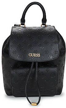 Guess Geva Flap Rugzak in zwart eco-leer Black Dames