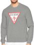 Guess Iconische Biologisch Katoenen Sweatshirt Gris Collectie Grijs Heren - Thumbnail 1