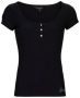 Guess T-shirt van een mix van viscose en elastaan met ribstructuur - Thumbnail 1