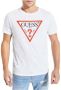 Guess Iconisch Katoenen T-Shirt Wit White Heren - Thumbnail 1