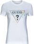 Guess Logo-Print Slim Fit Basic T-Shirt White Dames - Thumbnail 1
