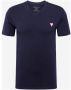 Guess Stretch Eco-Vriendelijk T-Shirt Blauw Slim Fit V-Hals Blauw Heren - Thumbnail 1