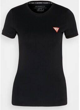 Guess Stretch T-shirt Zwart Slim Fit Korte Mouwen Black Dames