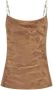 Guess Chainette Spaghettitop Gouden Glans Brown Dames - Thumbnail 1